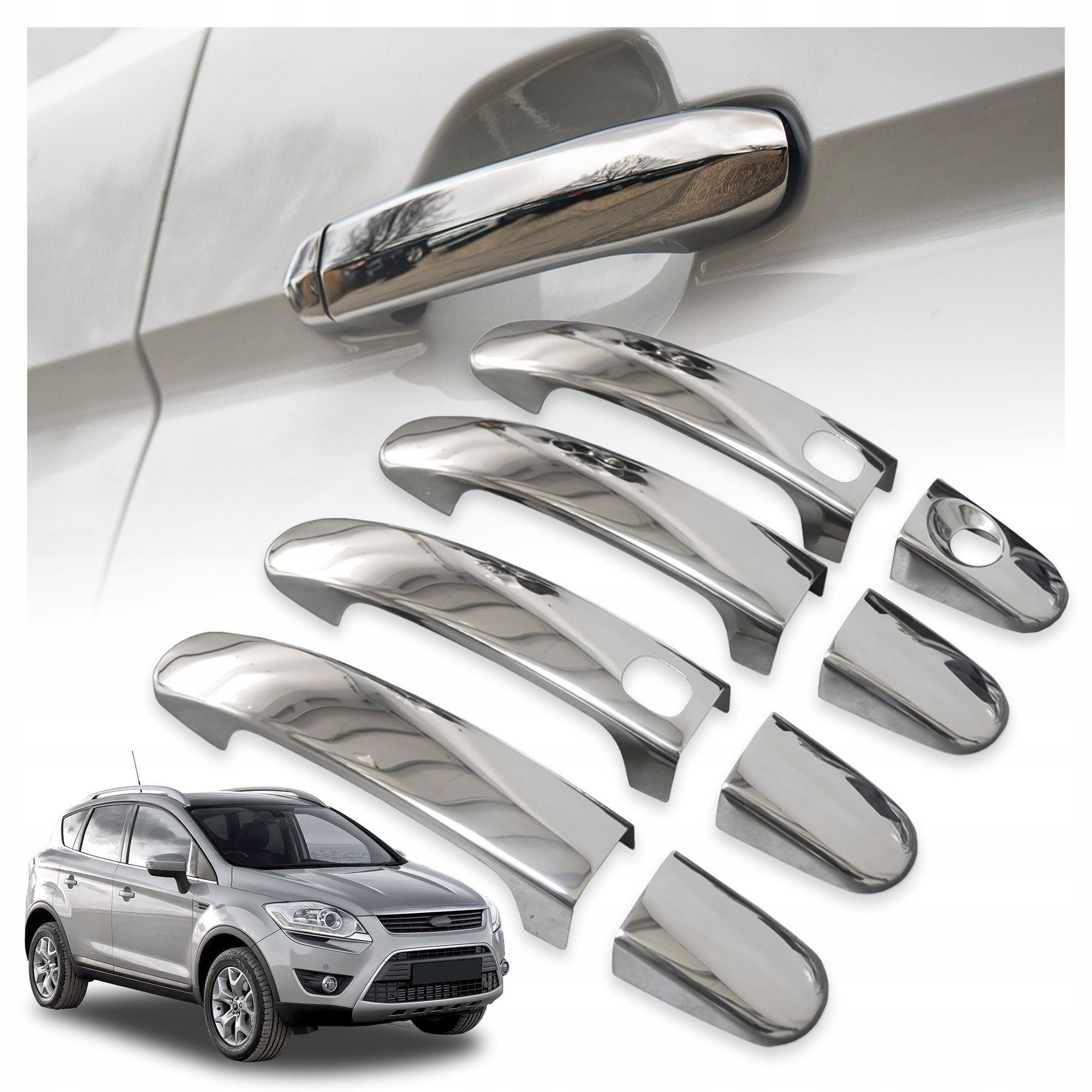 Ochranné kryty na kľučky a kryty kľučiek pre Ford Kuga I 2008-2012 oceľ