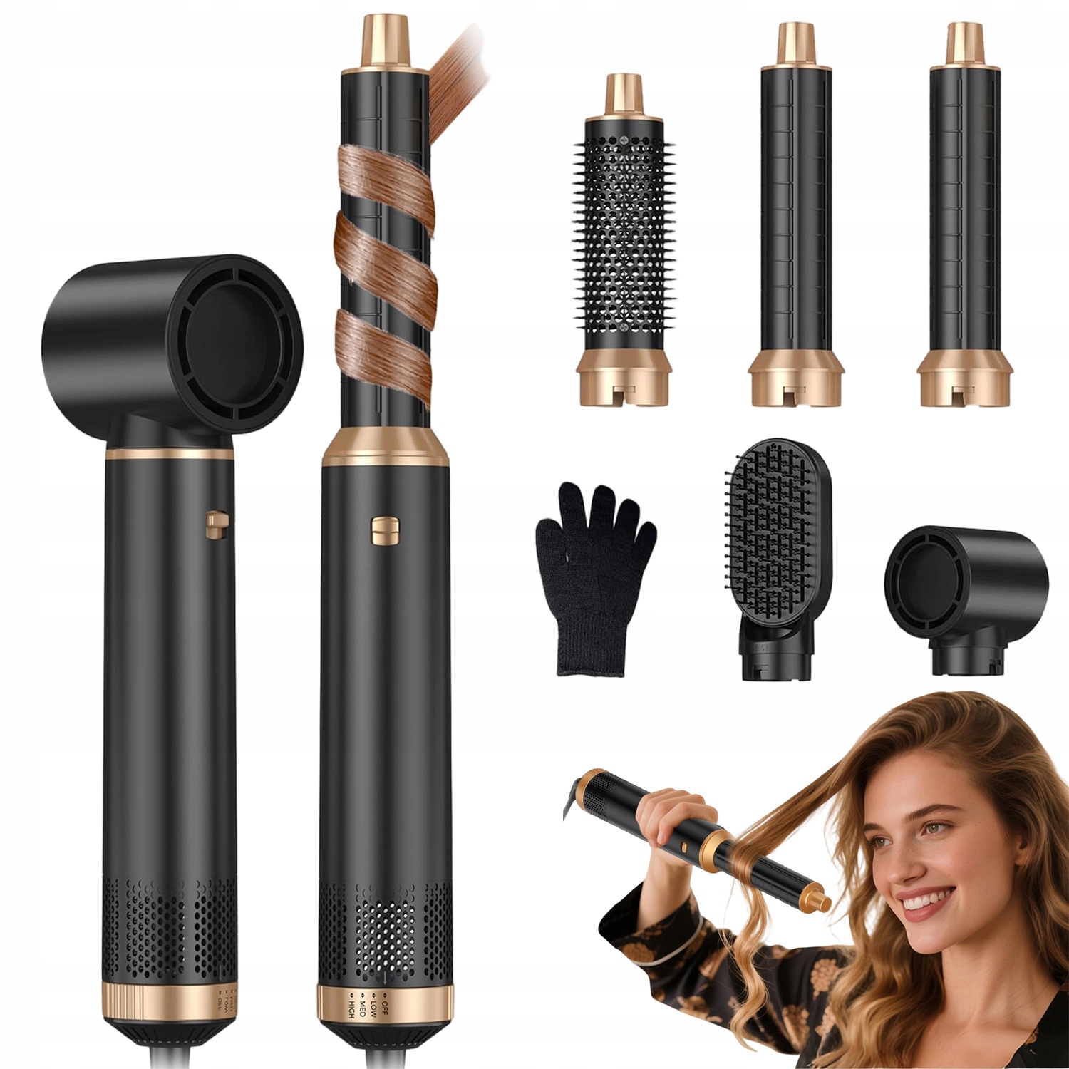 Fén Žehlička Na Vlasy Kulma Kartáč Na Vlasy Multifunkční Ionizace