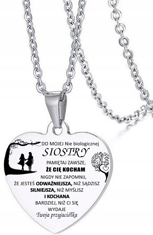 ZAWIESZKA DAMSKA SERCE Z GRAWEREM DLA PRZYJACIÓŁKI Marka STEELOVA