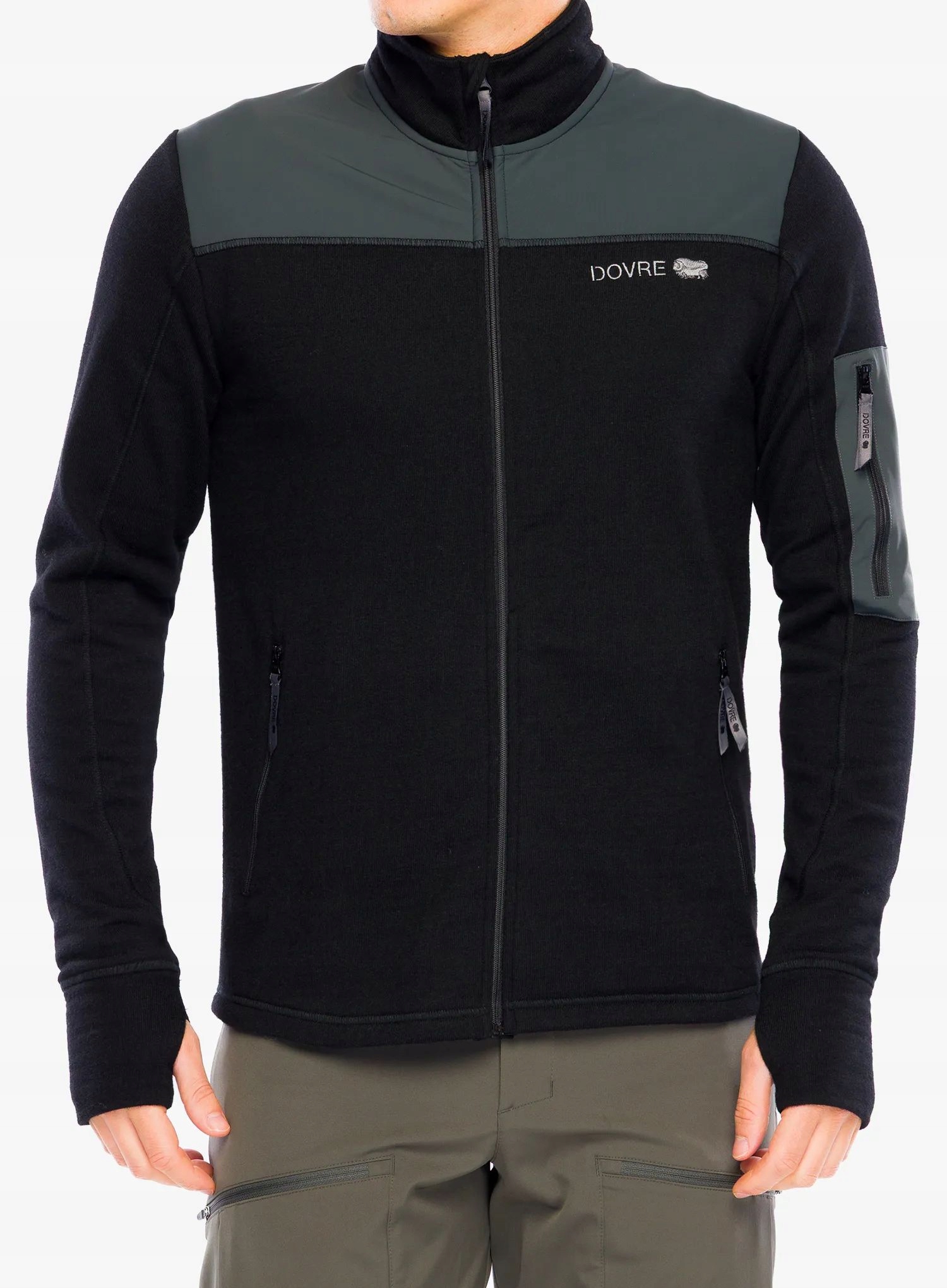 Rozepínací mikina Dovre Outlayer Fleece Full Zip černá XL