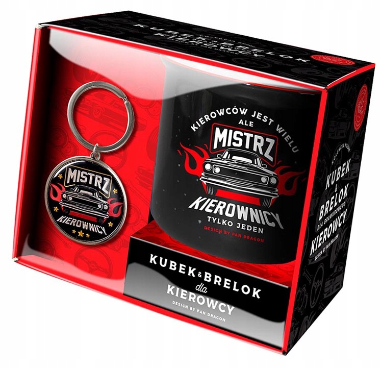 

Kubek i breloki dla mistrza kierownicy