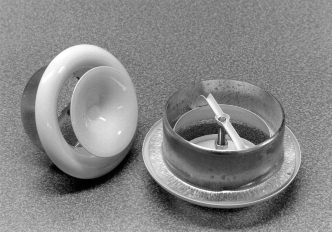 Anemostat nawiewny z oprawą śr.125mm KE (DVS-P) Kod producenta KE 125