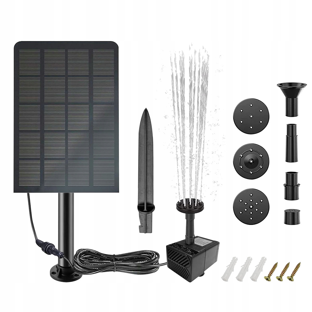 2.5W FONTANNA SOLARNA OGRODOWA POMPA WODY DO OCZKA WODNEGO FONTANNOWA