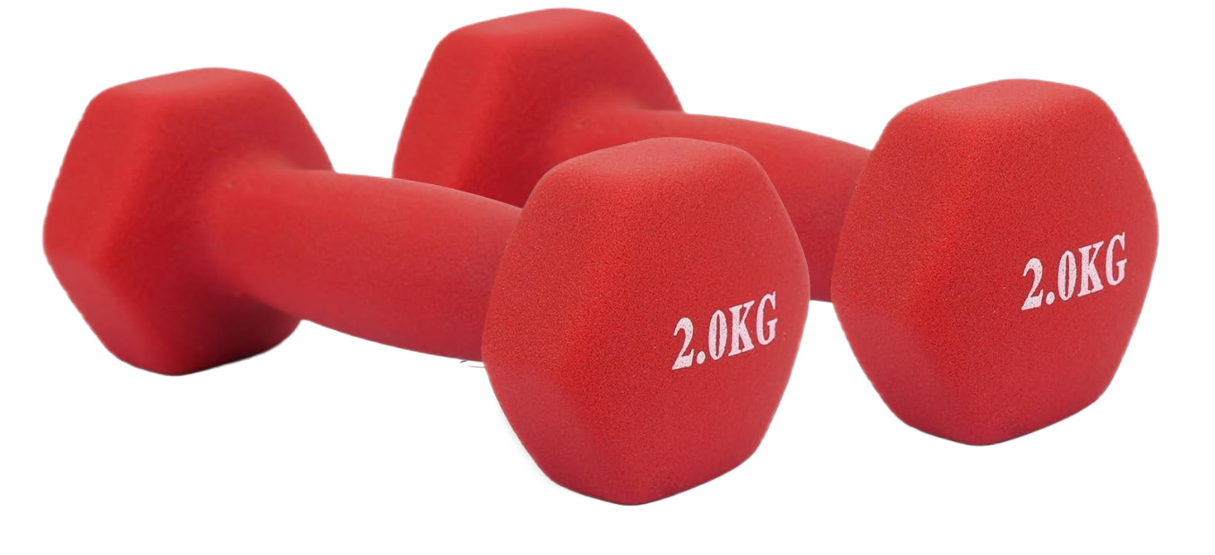 Zestaw ciężarków 2 x 2kg idealne do domowego treningu czerwone