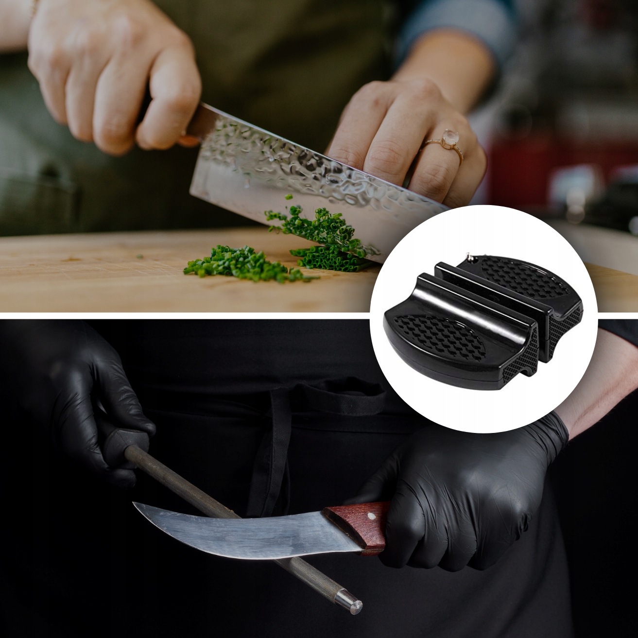 OSTRZAŁKA DO NOŻY CERAMICZNA OSEŁKA WĘDKARSKA BIWAKOWA CZARNA DO OSTRZENIA Model ostrzałka do noży biwakowa wędkarska na ryby