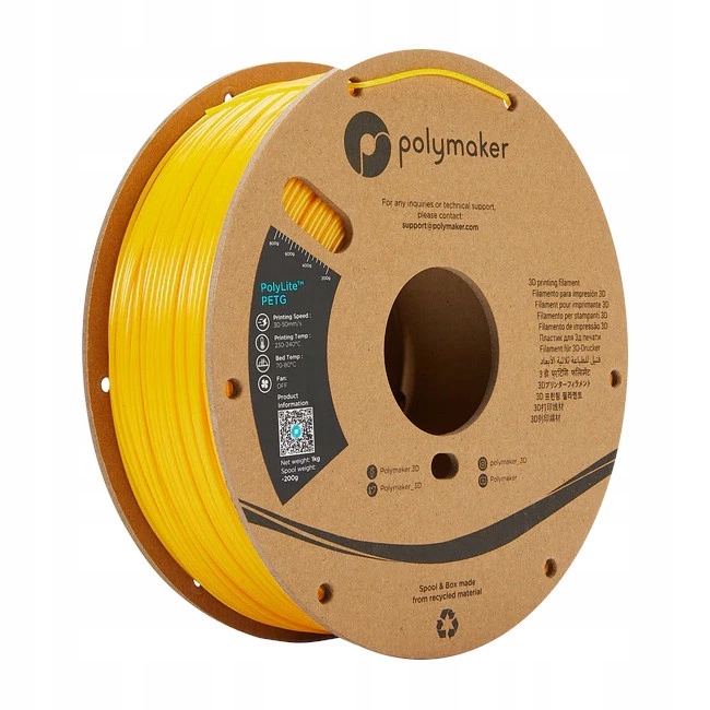 Filament Polymaker PolyLite Petg 1,75 mm 1 kg Žlutý
