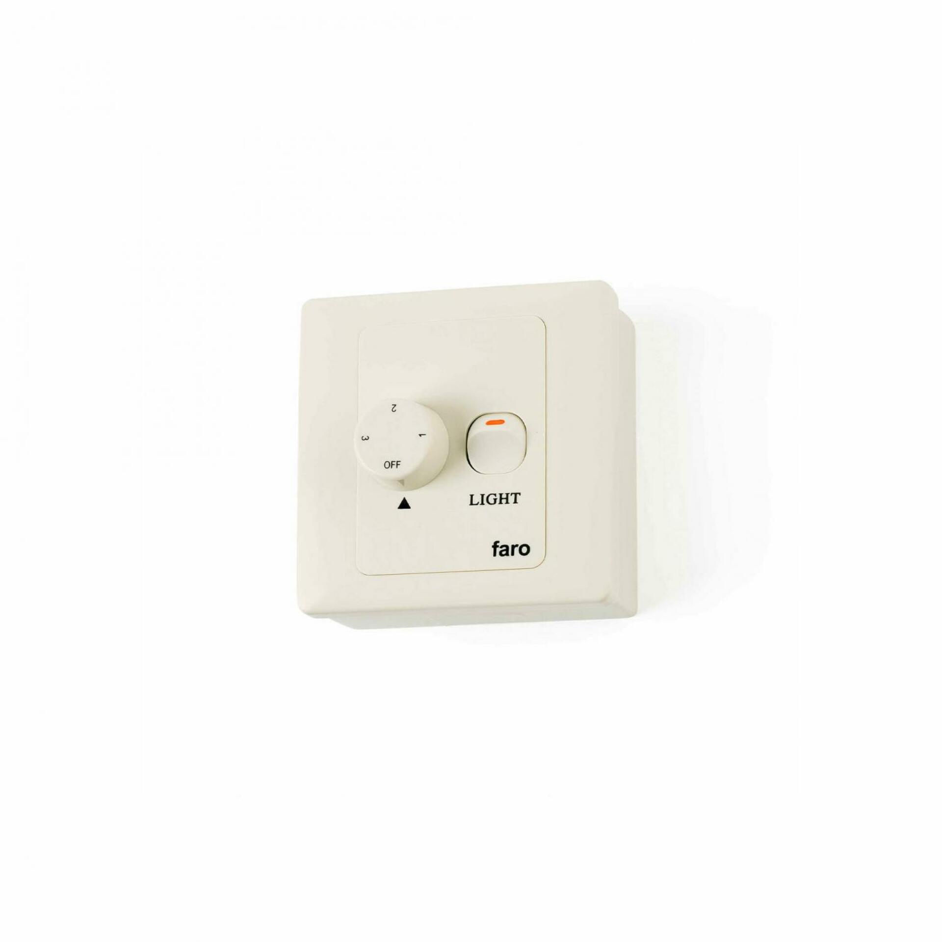 Nástenný ovládač Faro Fan pre ventilátory, 3 rýchlosti, biely, Ac
