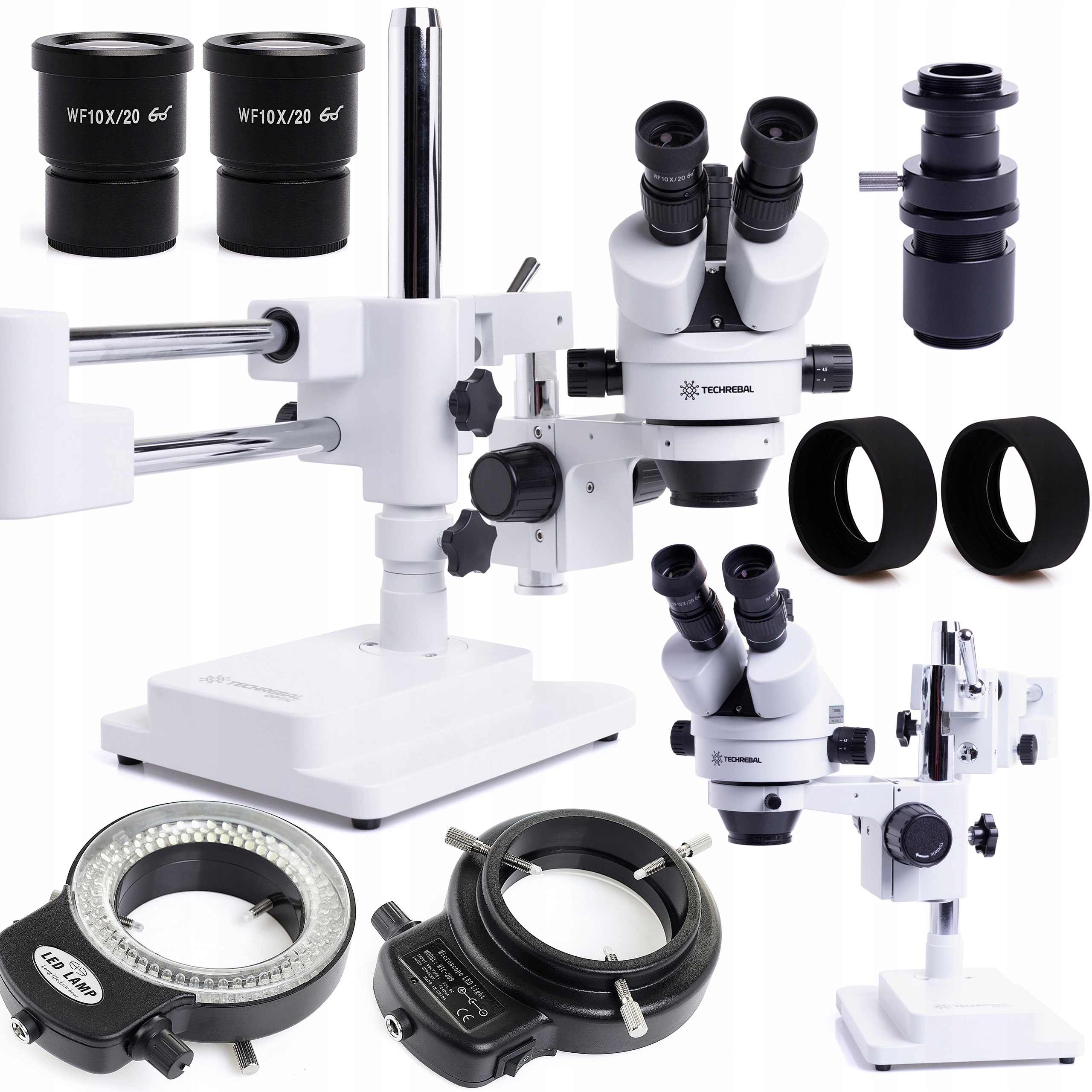 Trinokulární Stereoskopický Mikroskop Techrebal 10HW Osvětlení 144xLED