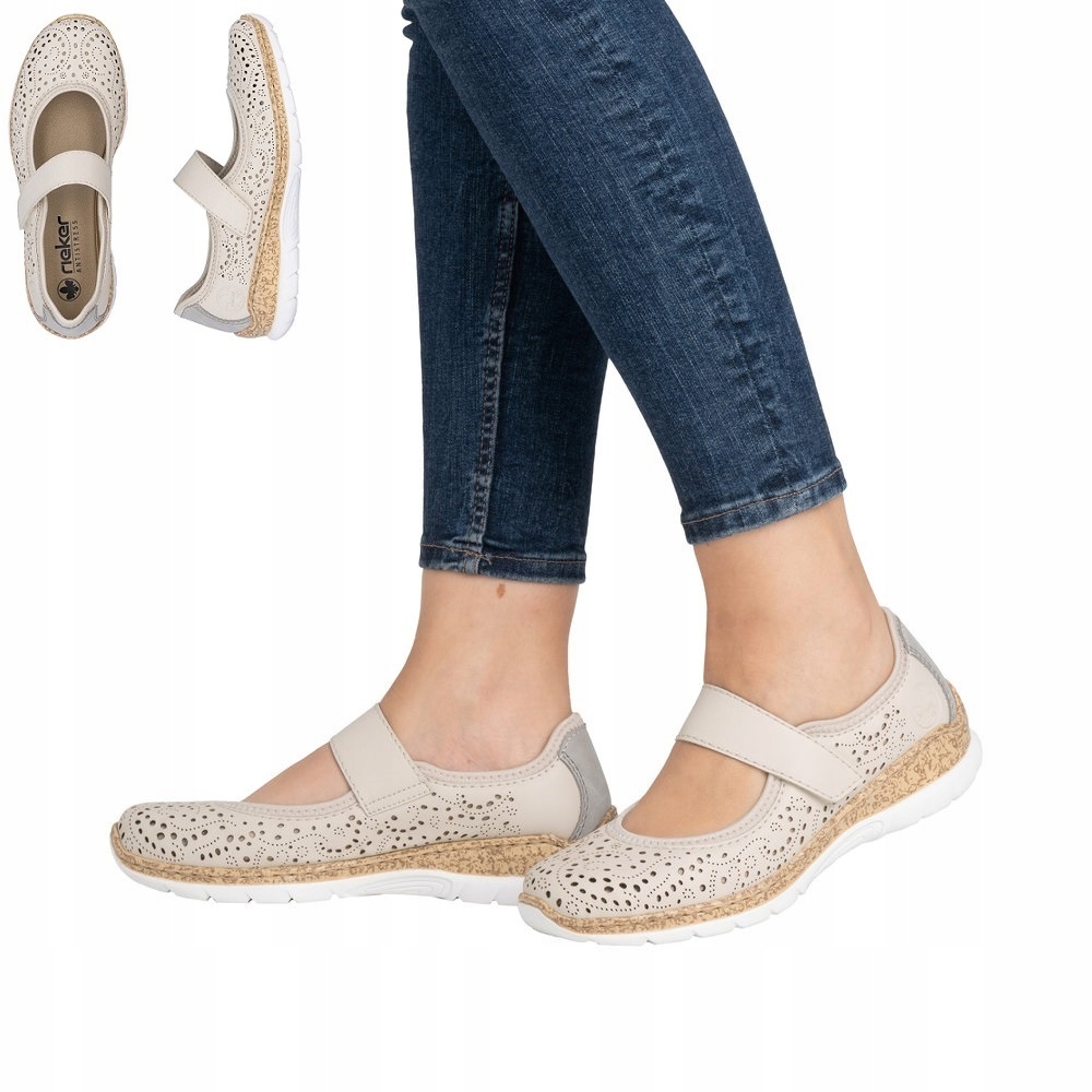 Rieker letní polobotky s perforací na ploché spodní straně, velikost vel