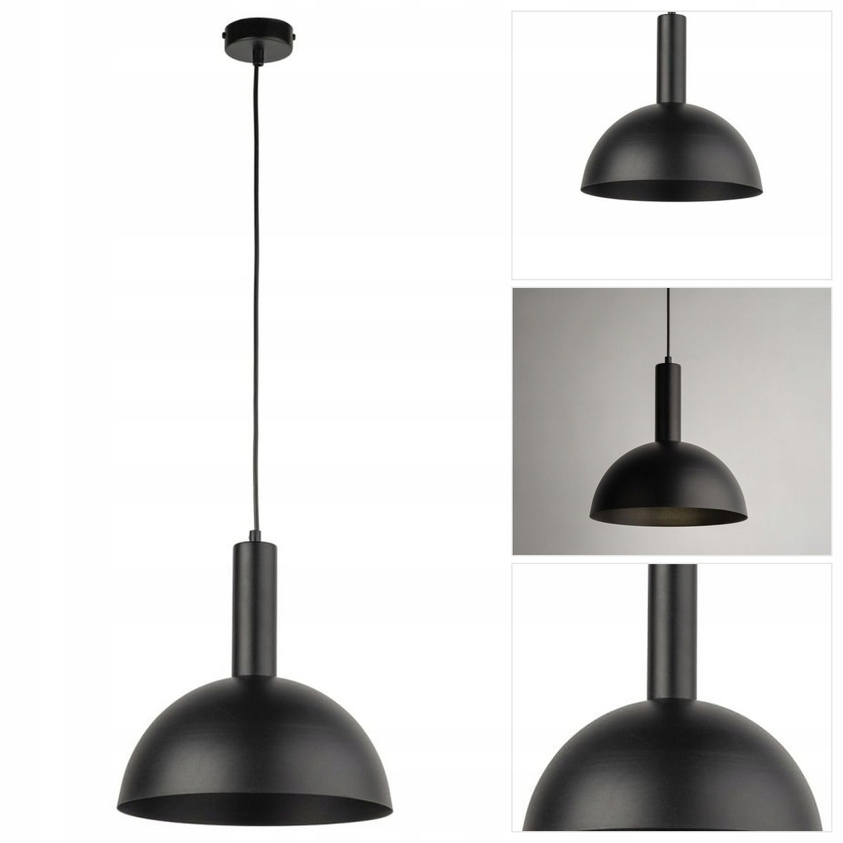 Černá závěsná lampa Vitrum M moderní do předsíně s regulací Sigma