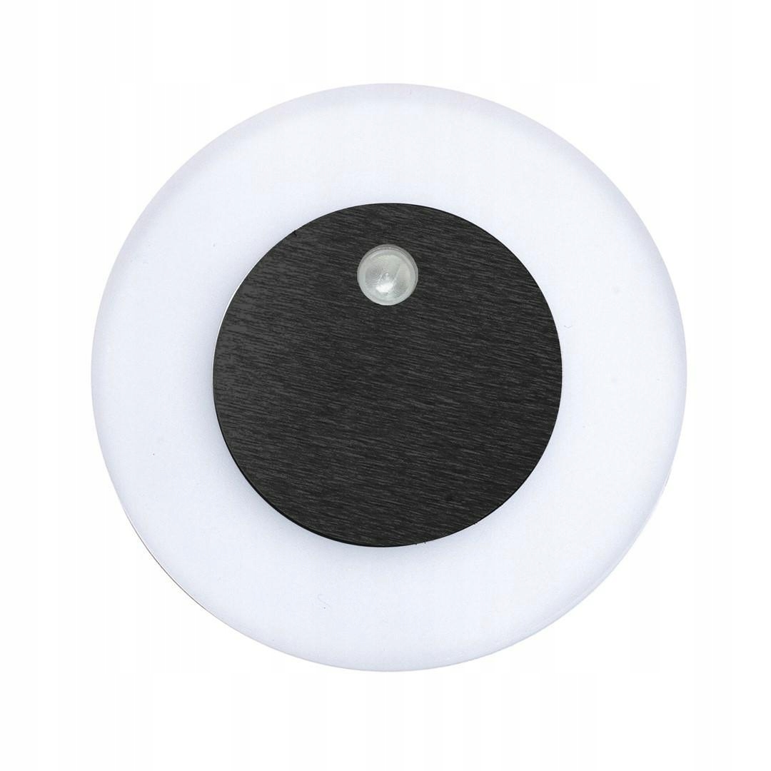 Podomítkové schodišťové svítidlo Oti Černá Teplá Barva 0,6W Led 7cm Pir do domu