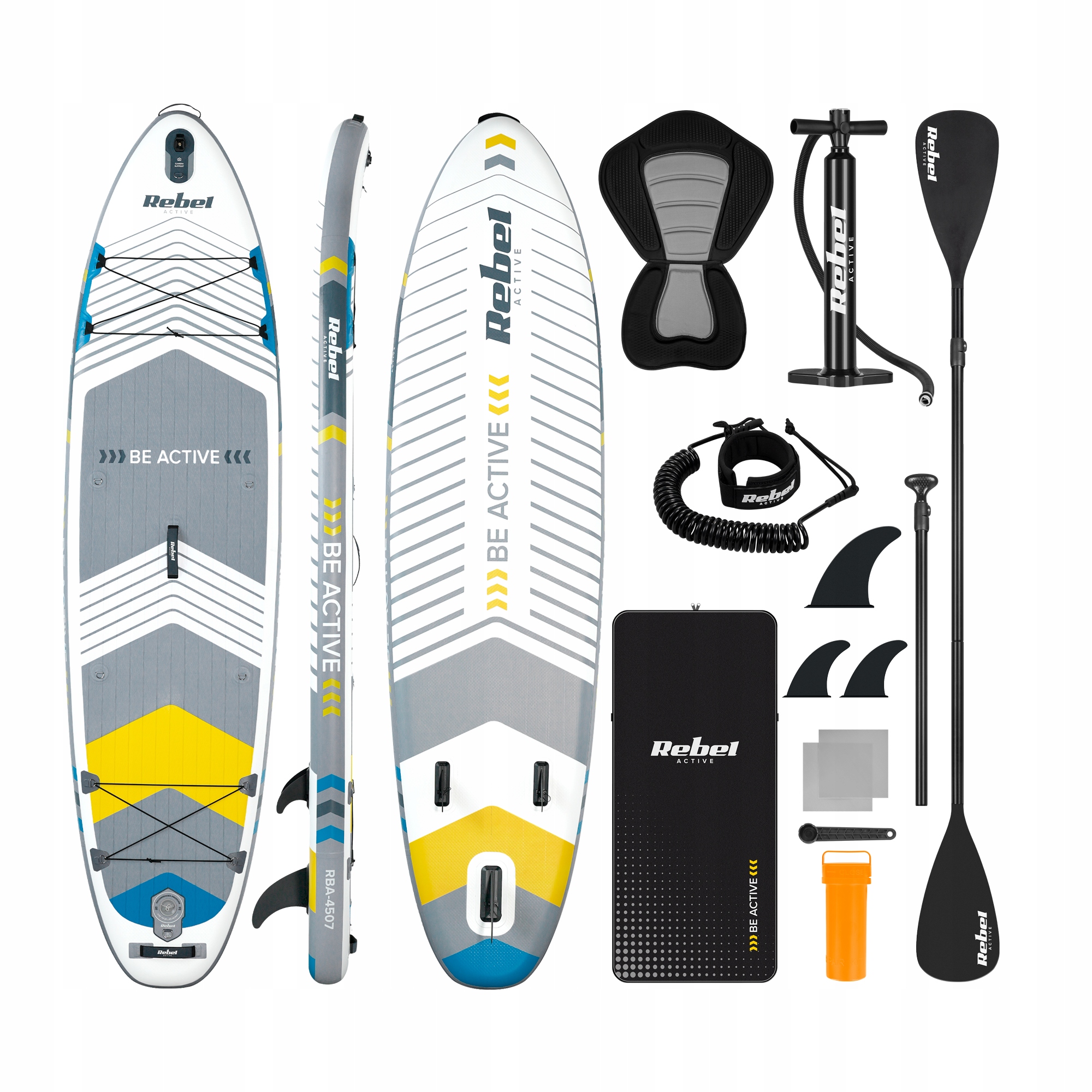 Nafukovací paddleboard s plaveckým sedadlem 335 cm, pádlo, sada Rebel