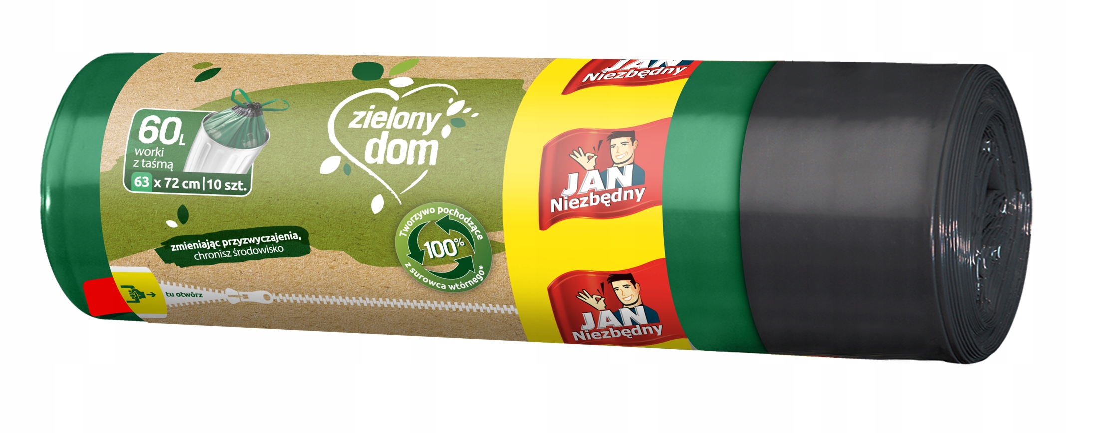 

Jan Zielony dom worki na śmieci ld taśma 60l 10szt