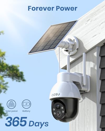 AOSU Kamera Zewnętrzna Z Panelem Solarnym Bezprzewodowa Z Czujnikiem Ruchu — miniatura 6