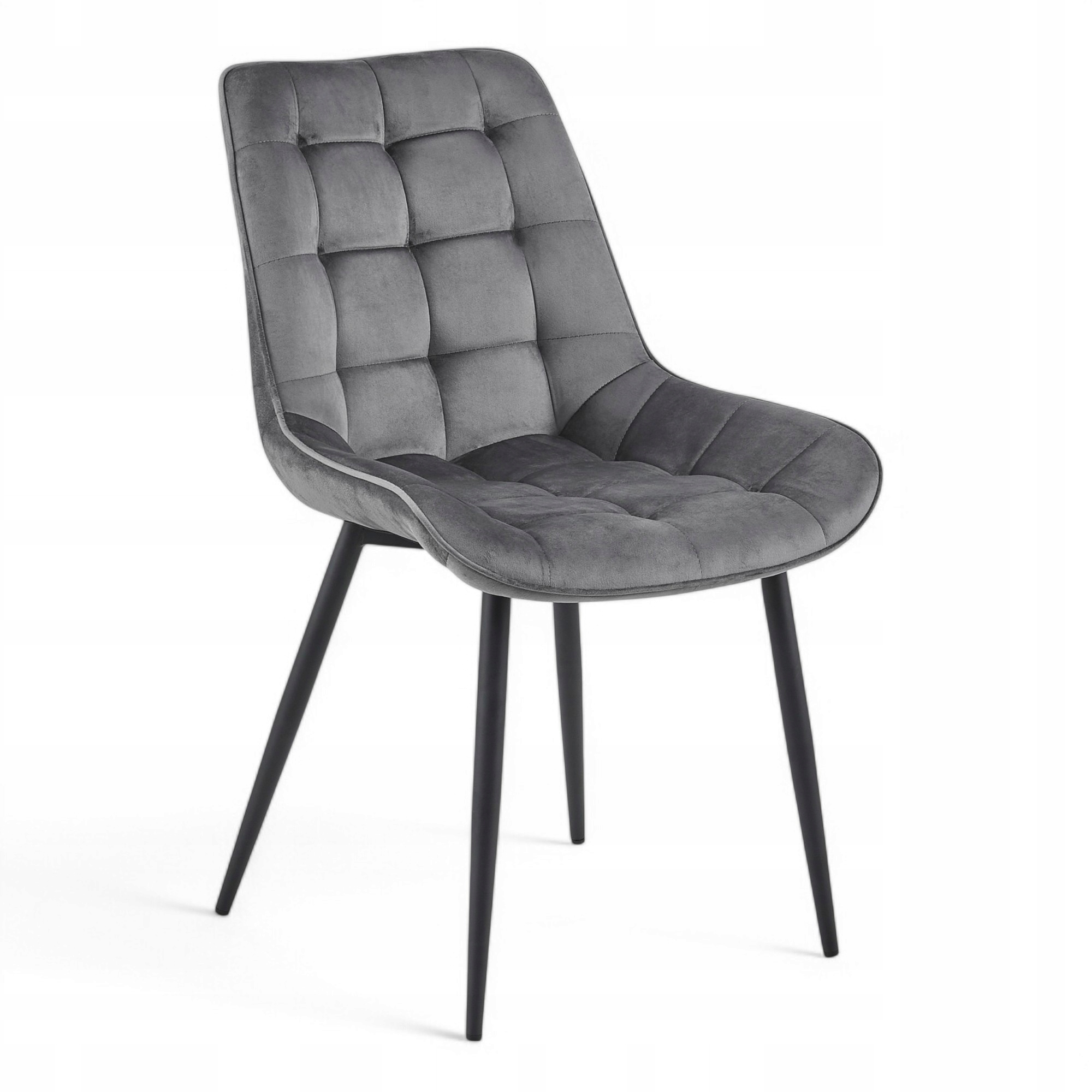 Krzesło Welurowe Tapicerowane Velvet Szare Nowoczesne Do Salonu Aż 86CM