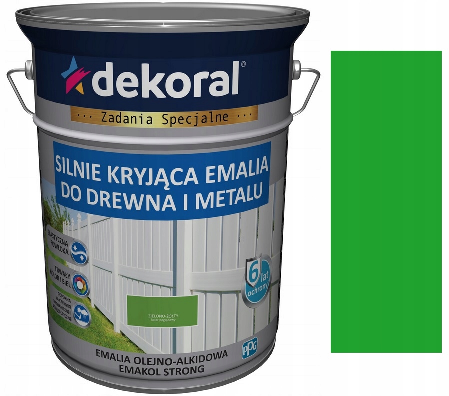 Dekoral Emakol Strong Drewna Met. Zielono Żółty 5L