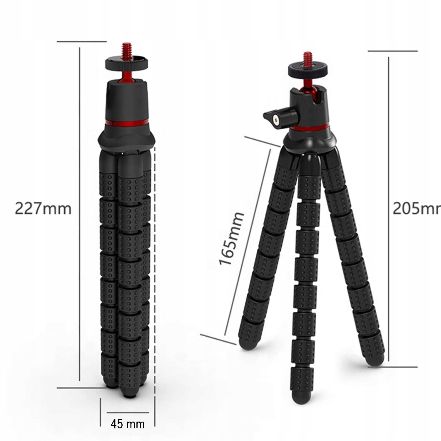 STATYW FOTOGRAFICZNY na APARAT KAMERĘ 1/4 MAŁY TRIPOD ELASTYCZNY + ADAPTER Model Statyw Trójnóg Octopus