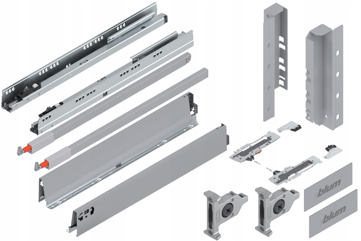 Blum Šuplík Tandembox 600 Střední Tip-On C Šedá