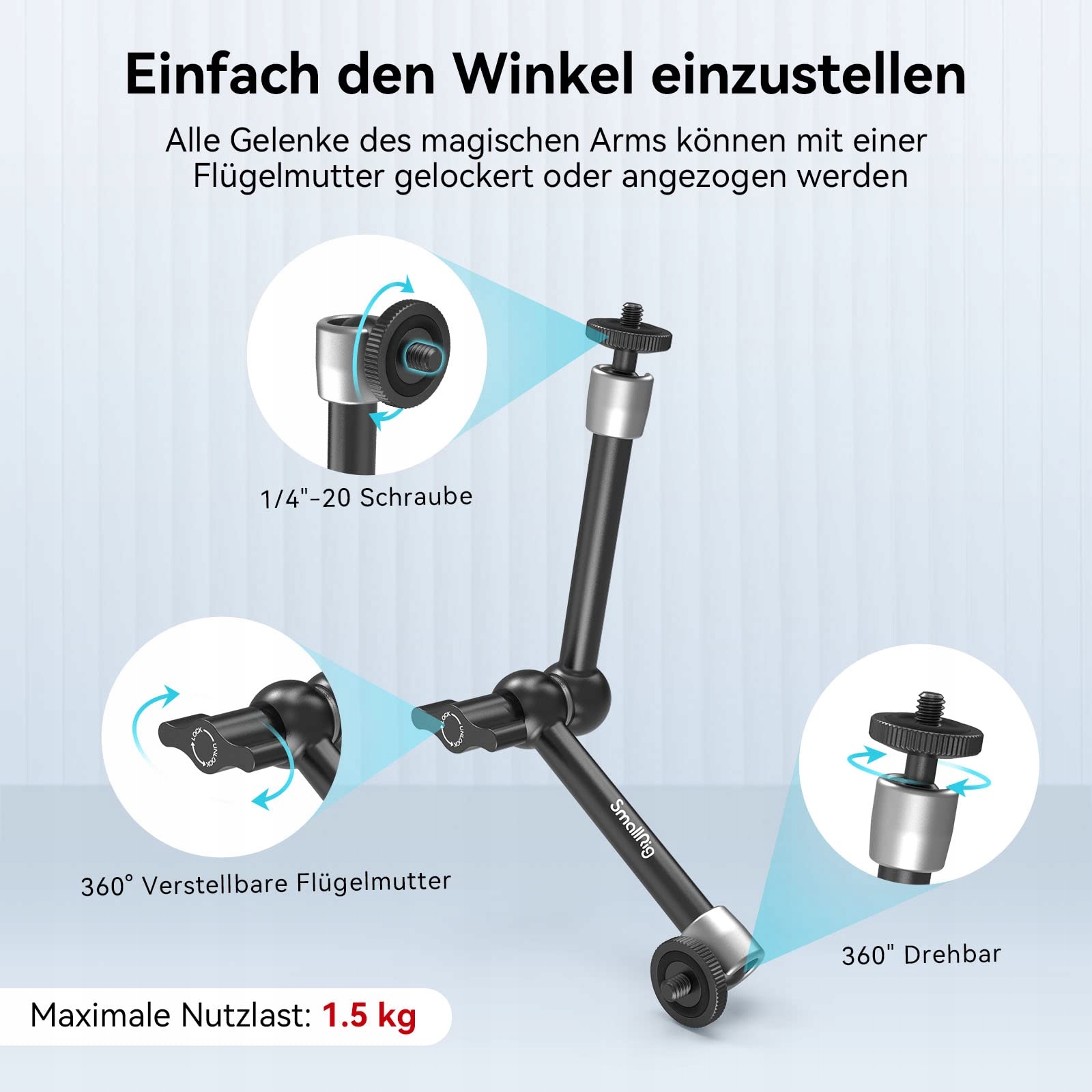 SMALLRIG Magic Arm 10 Cal Z Super Zaciskiem Do Monitora LED — miniatura 3