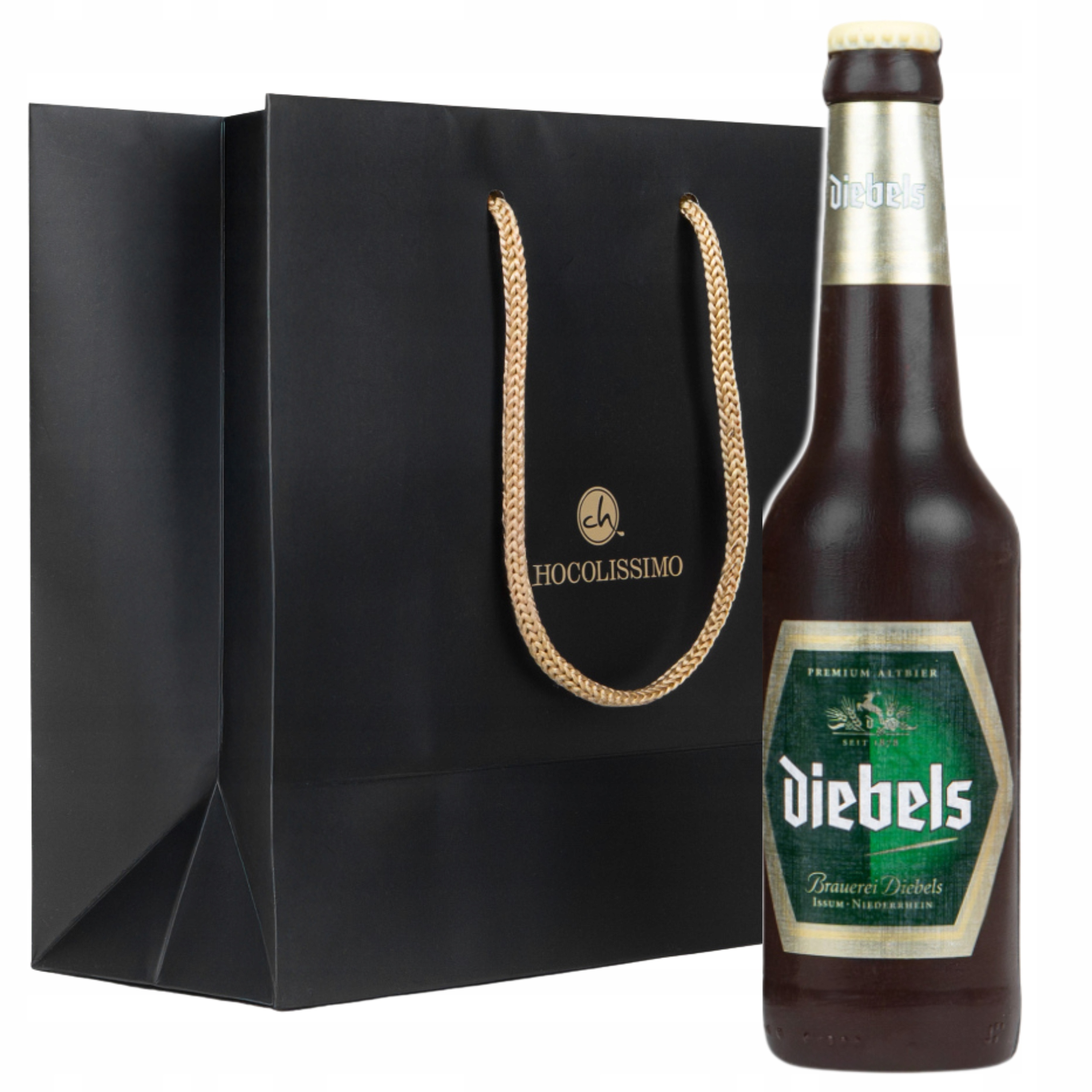 Levně Dárek k narozeninám Den mužů Láhev Pivo z belgické čokolády