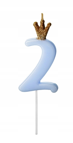 

Świeczka urodzinowa Cyferka 2 jasnoniebieska 9,5cm