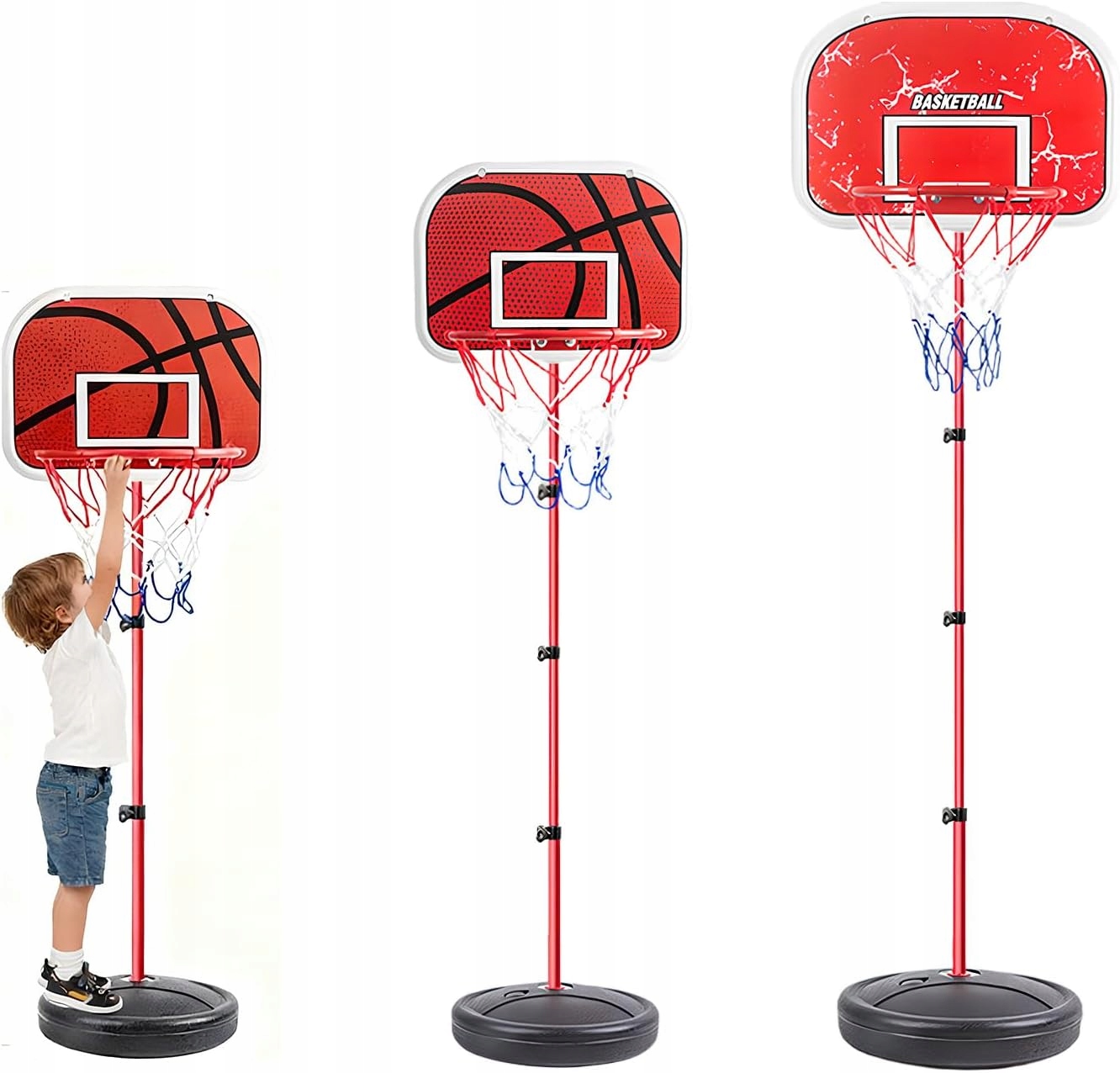 Koš Na Basketbal Nastavitelný 60–150 CM Míč