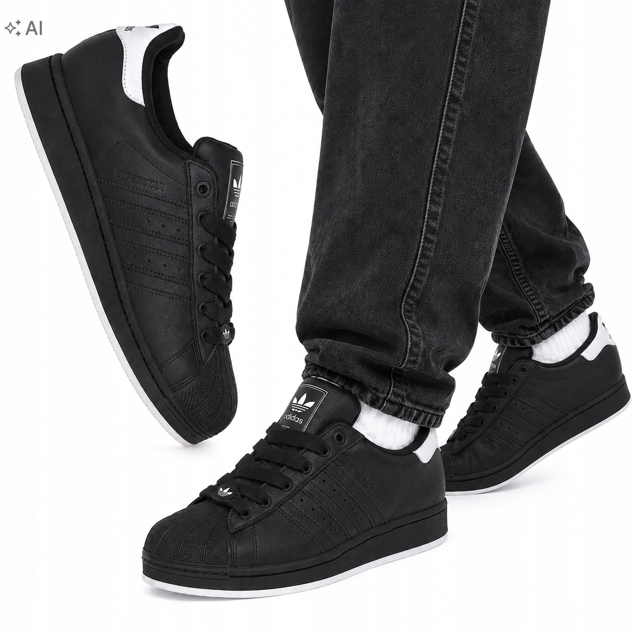 Pánské boty Adidas Superstar Kožené Černé Pohodlné sportovní pro každodenní nošení