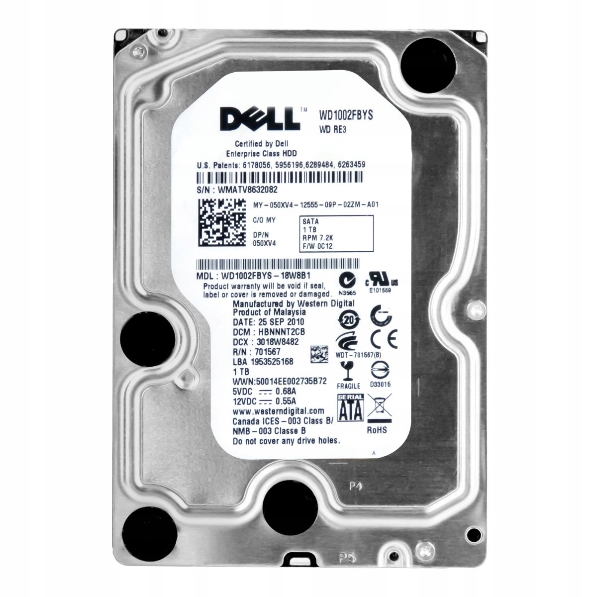 Dell 050XV4 1TB 7.2K 32MB Sata II 3.5" WD1002FBYS