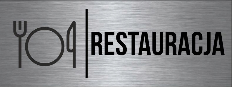 

Tabliczka Restauracja Aluminium Piktogram Srebrna