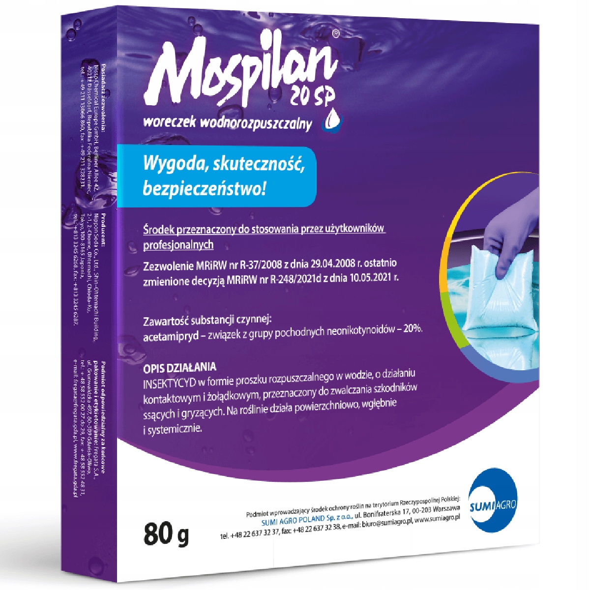 

Mospilan 20 Sp 80g oprysk na szkodniki Acetamipryd