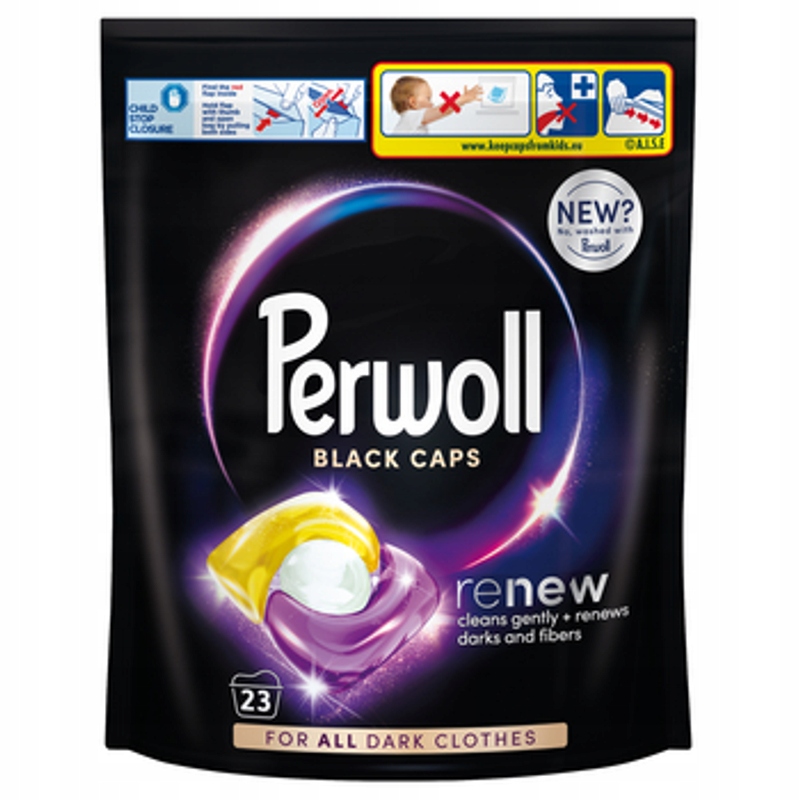 Levně Perwoll Renew Caps Black 472,5 g 35 kusů