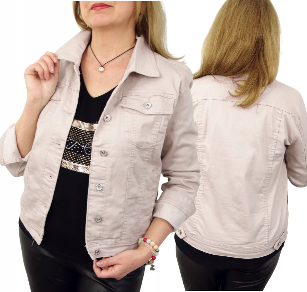 Kurtka Jeansowa Damska Katana Gładka Klasyczna Kaja M 38