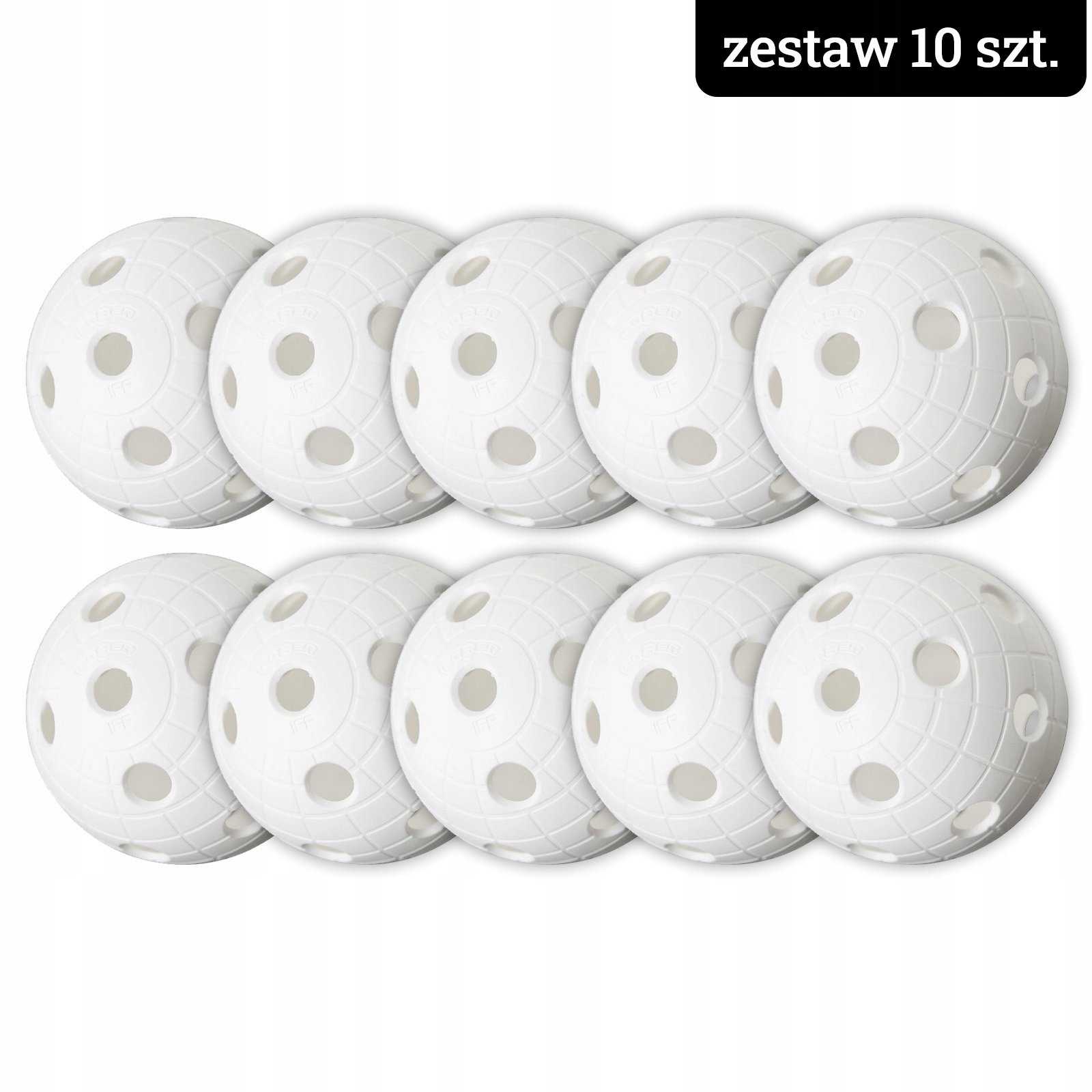 Piłka do unihokeja Unihoc Crater (zestaw 10 sztuk)