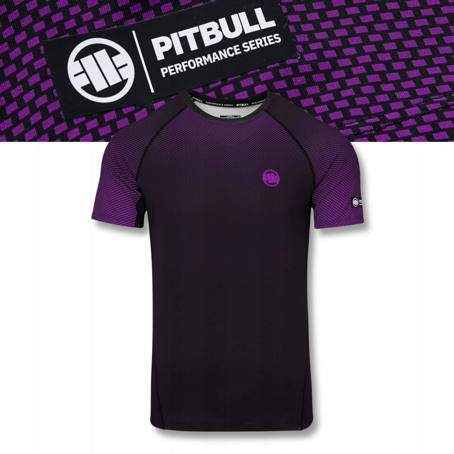 Męski krótki rashguard Pitbull techniczna sportowa koszulka Ranked