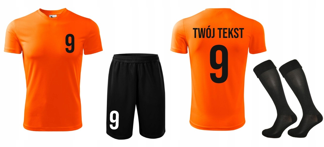 STRÓJ PIŁKARSKI Z WŁASNYM NADRUKIEM NAPISEM (XXL) KOMPLET SPORTOWY