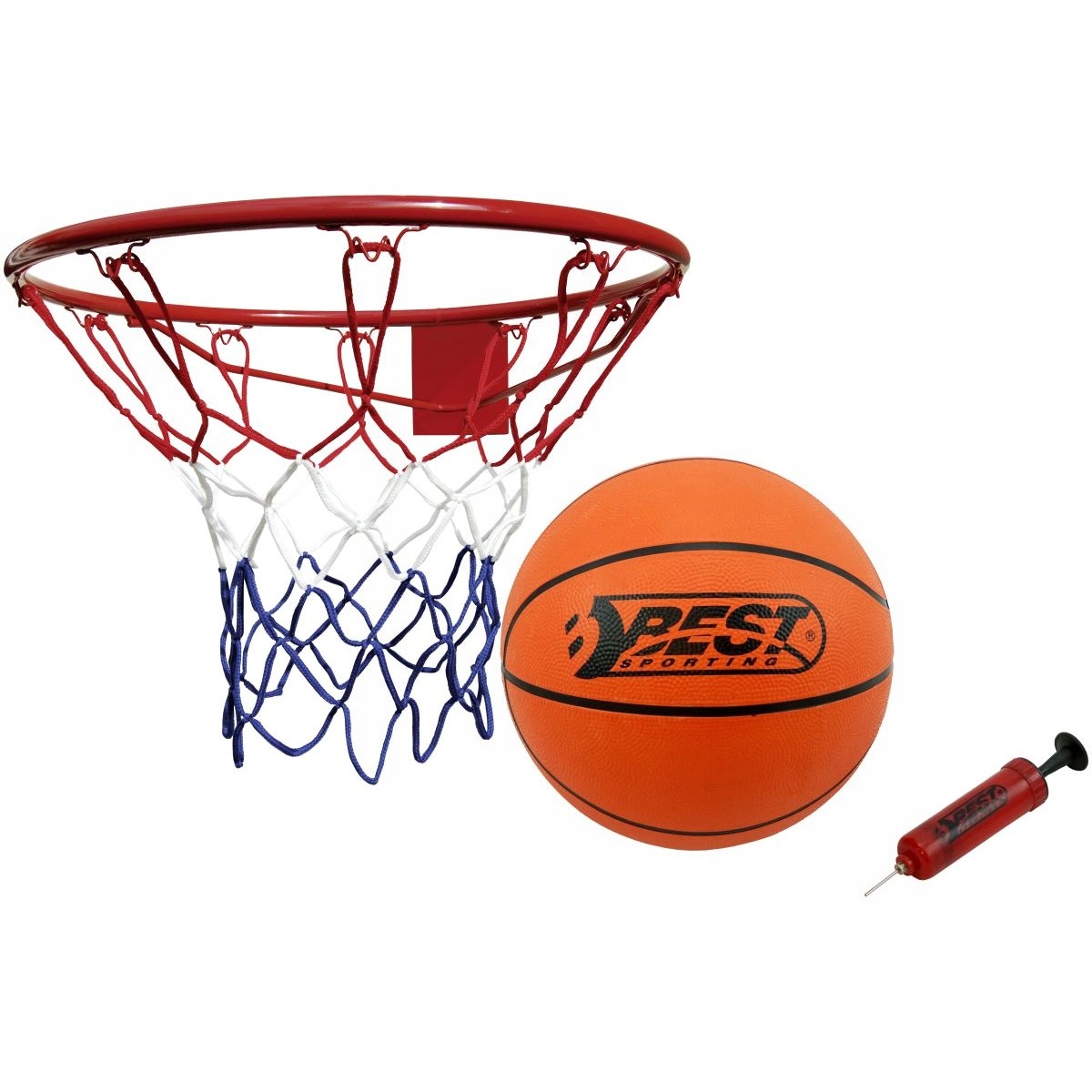 640347 Obręcz Do Kosza 45CM Z Piłką I Pompką Pompka Mocna