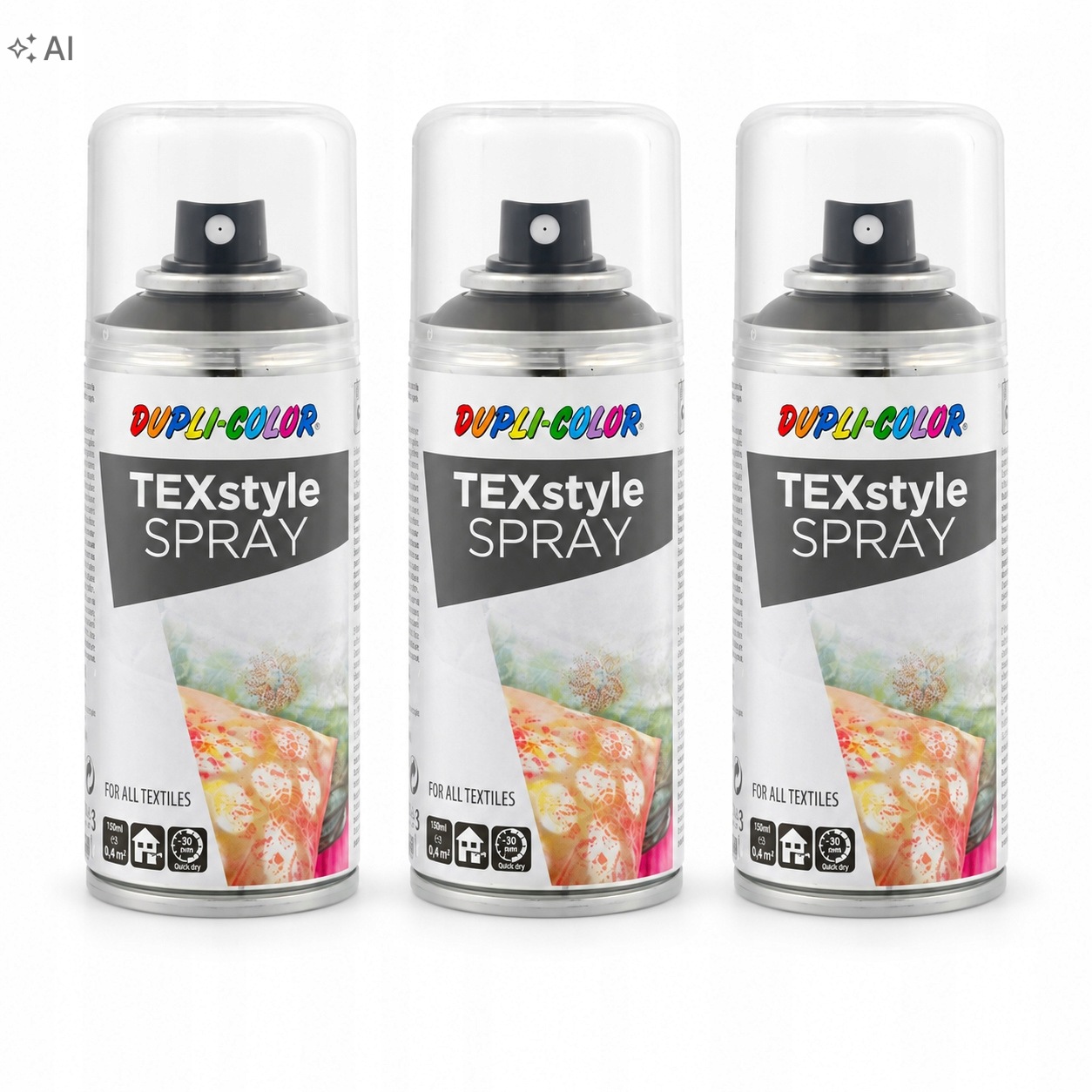 Dupli-Color TEXstyle czarna farba do tkanin 3x150 ml zestaw