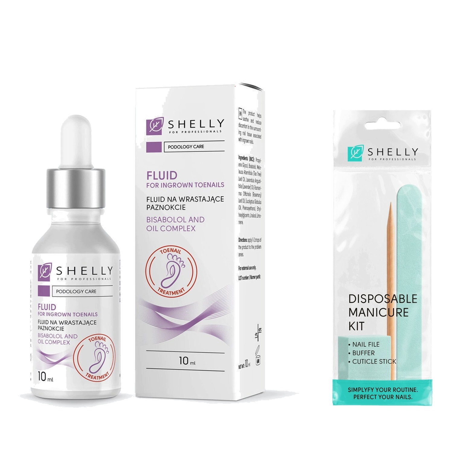 Fluid na zarostlé nehty Shelly 10 ml sada na manikúru