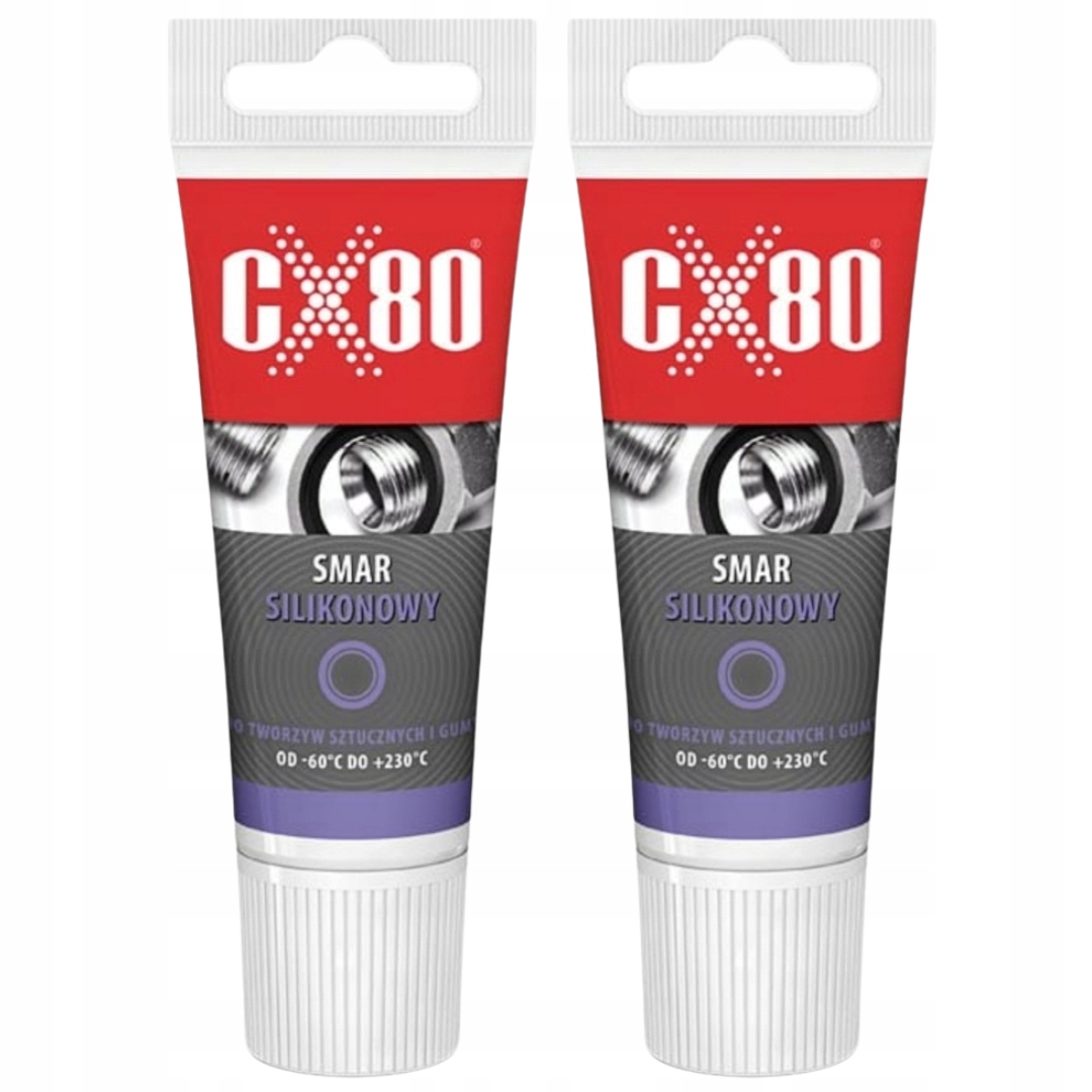CX80 Smar silikonowy bezbarwny do gumy uszczelek spożywki kranów Nsf 40g x2
