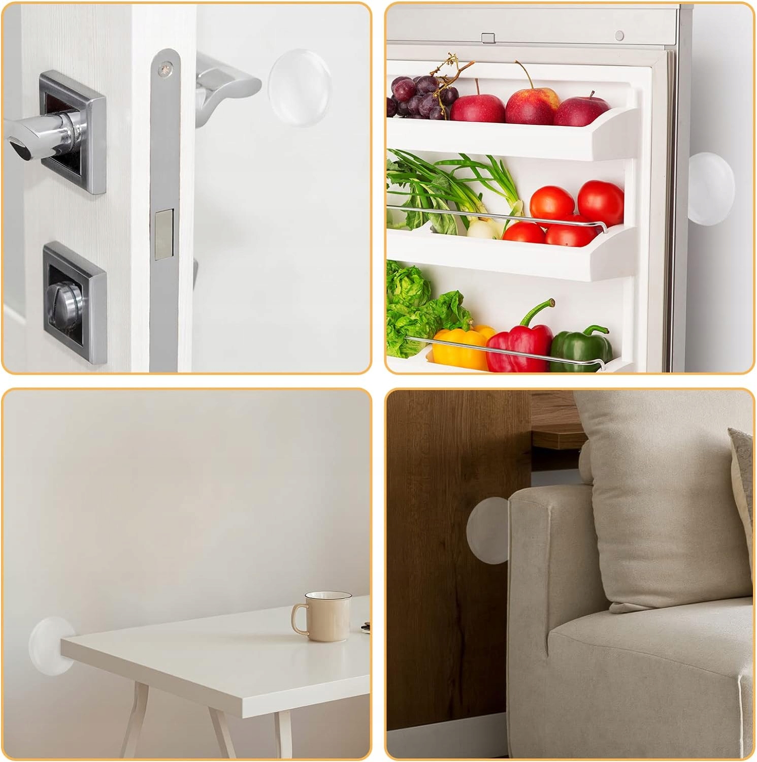 ODBOJNIK KLAMKI DRZWI SAMOPRZYLEPNY DO ŚCIAN OCHRANIACZ - 6 SZT Średnica 3 cm