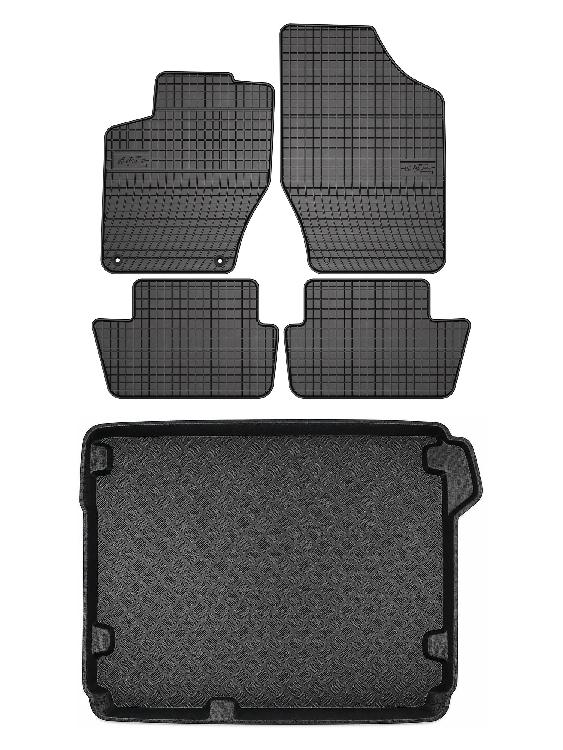 Gumové koberce SolidPRO rohož do kufru pro: Citroen C4 II 2010-2018 5 ks