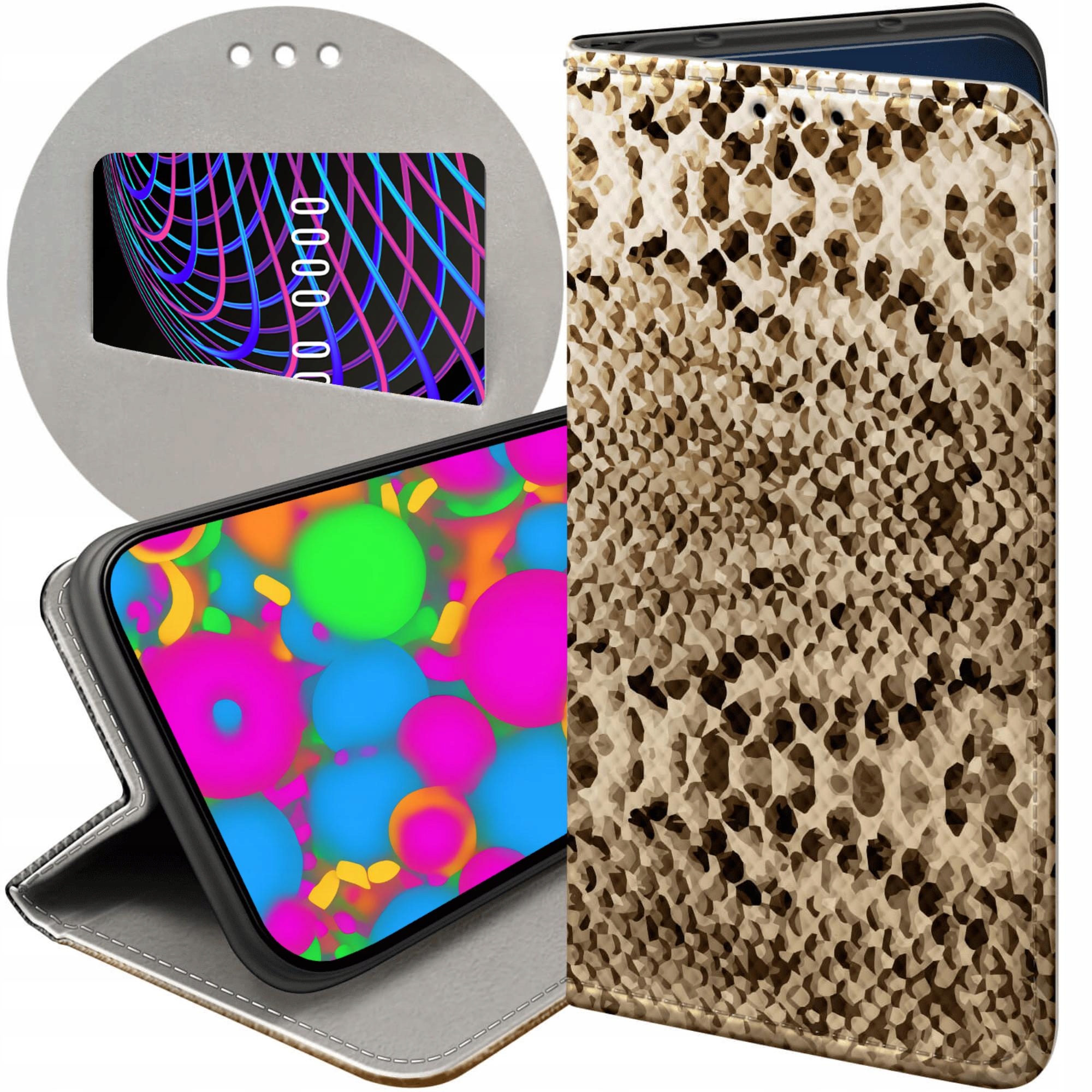Etui Z Klapką Do Huawei P30 Pro Wąż Skóra Węża Snake Futerał Case