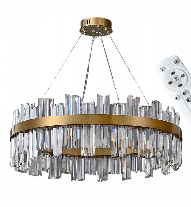 Stropní Led lampa lustr křišťál Dálkový Ovladač do obývacího pokoje ložnice, závěsná, zlatá