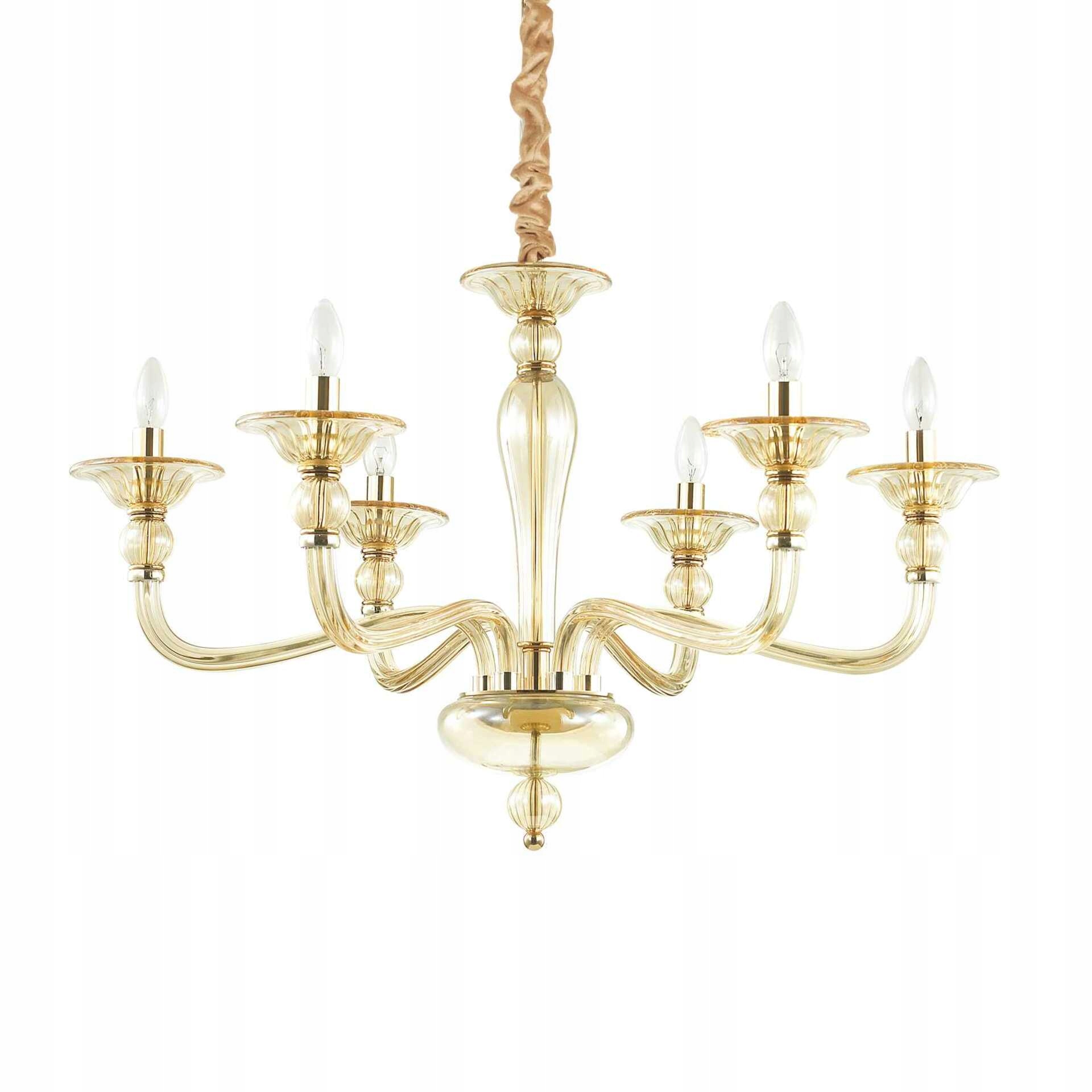 Závesné svietidlo Ideal Lux Danieli SP6 ambra 159942 zlaté 6x40W