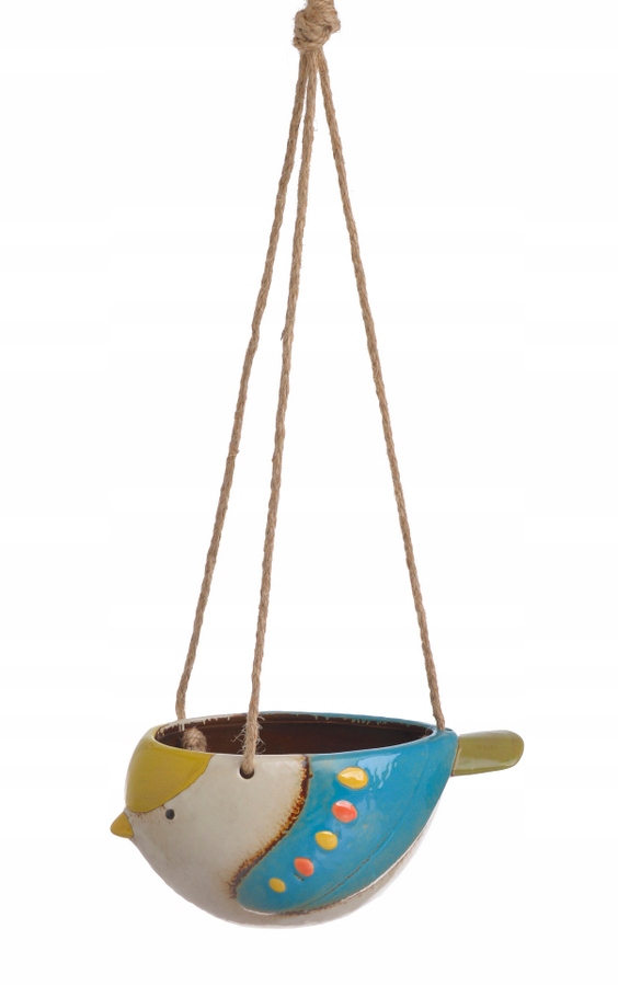 Ceramiczny ptak - wisząca osłonka