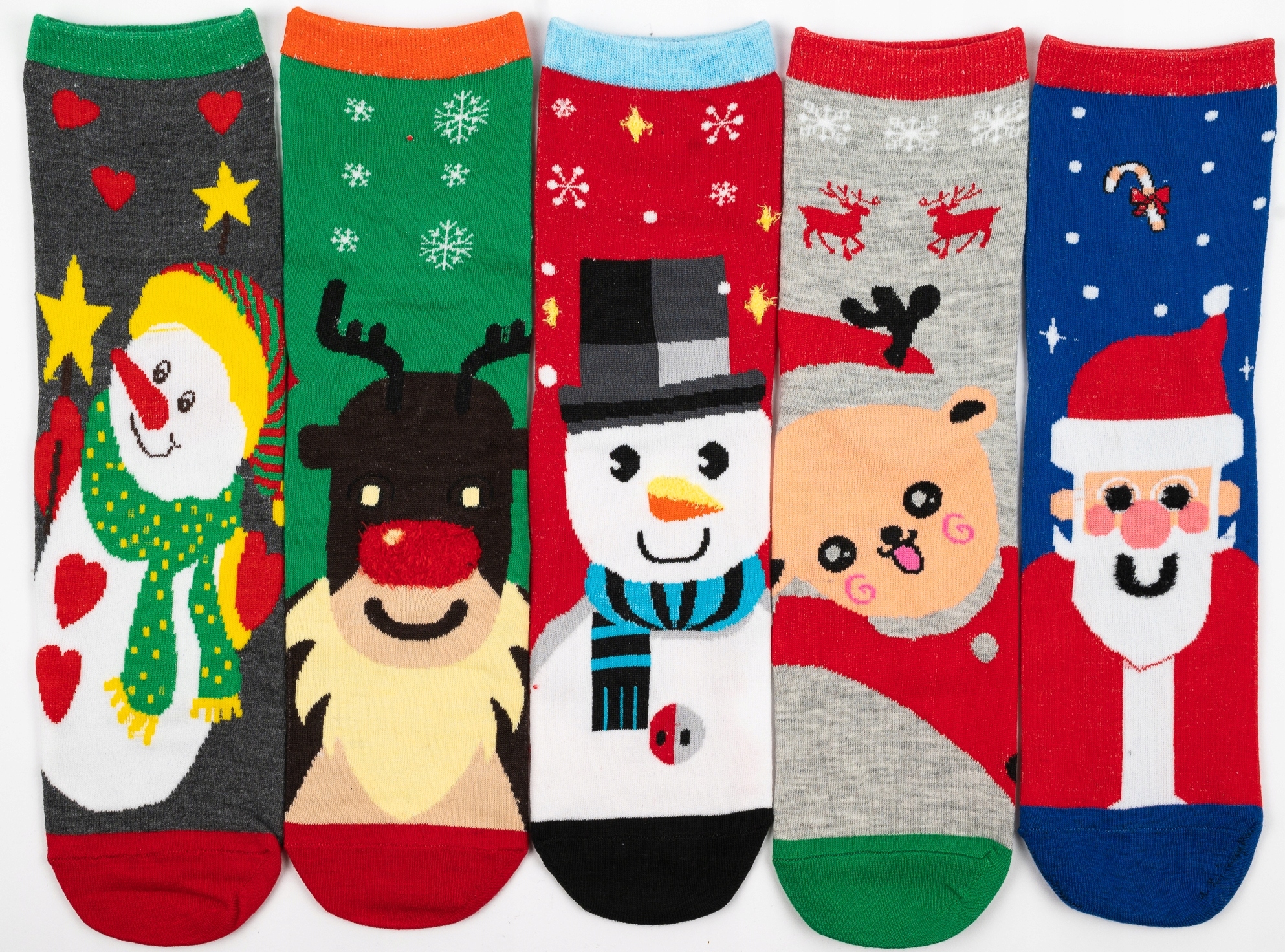 10 Par Skarpety ŚWIĄTECZNE MIKOŁAJ RENIFER święta Model ŚMIESZNE,KOLOROWE,OWOCE,FLAMINGI