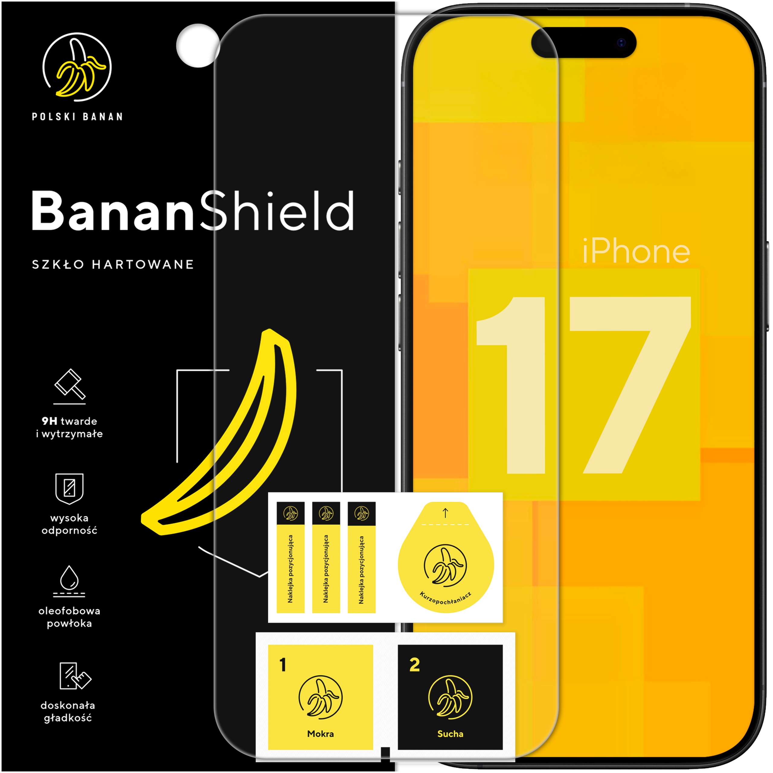 Szkło hartowane Polski Banan do Apple iPhone 17 1 szt.