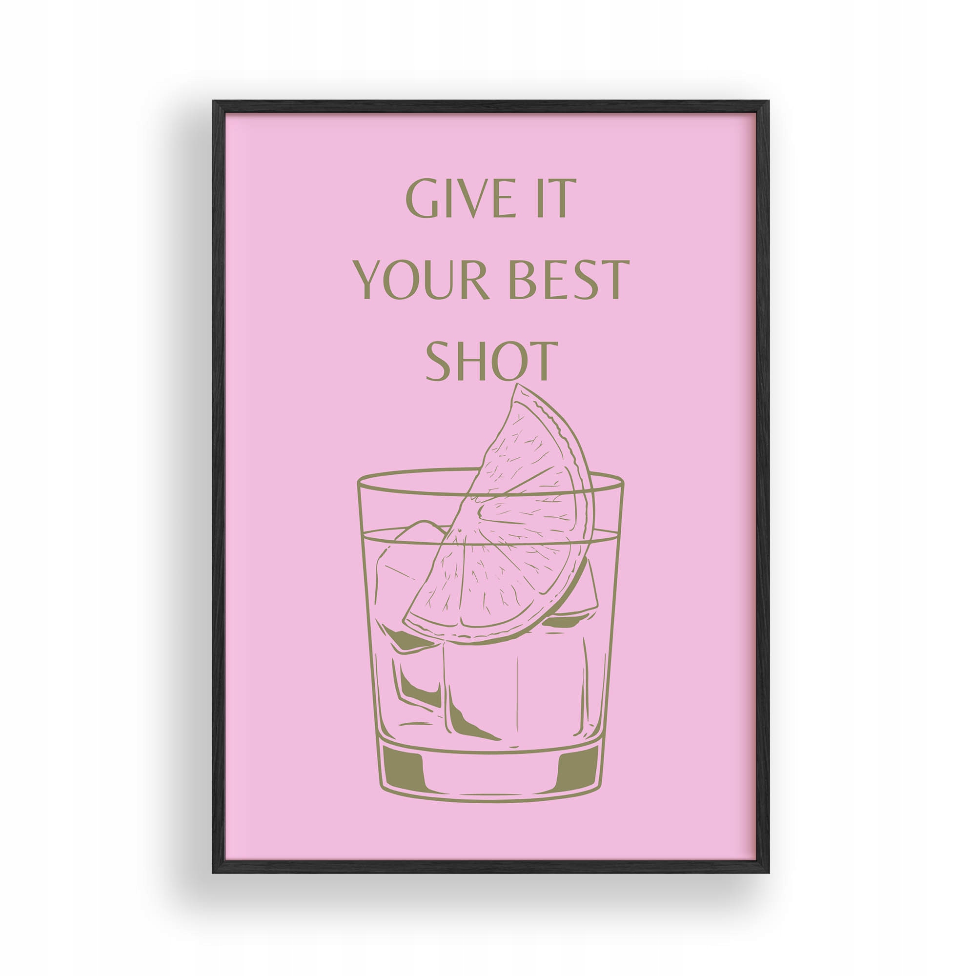 Obraz Citron Give It Your Best Shot Plakát Rámeček Dřevěný Černý