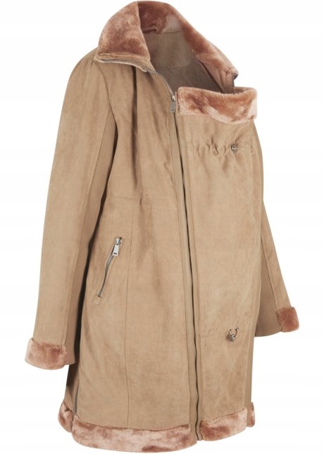 ZA70 BPC PŁASZCZ CIĄŻOWY Z IMITACJI SKÓRY Y2C 44