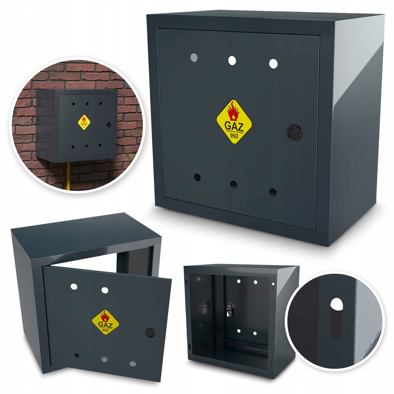 Plynová Skříňka 60x60x25 Skříňka Standard Na Ventil Gaz Barva Antracit